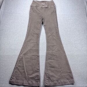 We The Free Venice Beach Flare Jeans Womens 25 Brown Boho Bell Bottom Retro FLAW